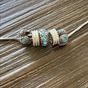 Elegant Silver and Turquoise Beaded Necklace